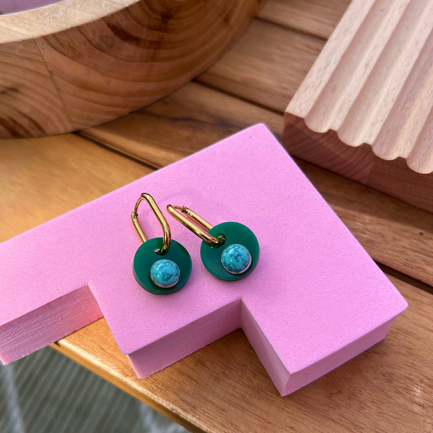 Deco Glam Medallion Oval Hoops