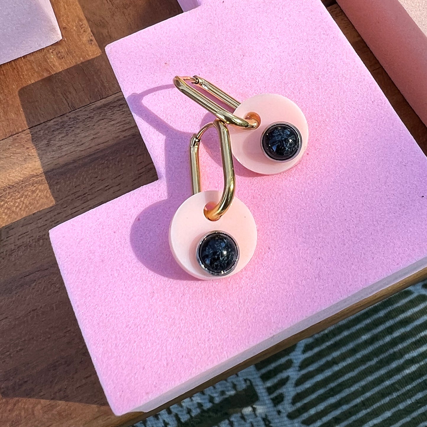 Deco Glam Medallion Oval Hoops