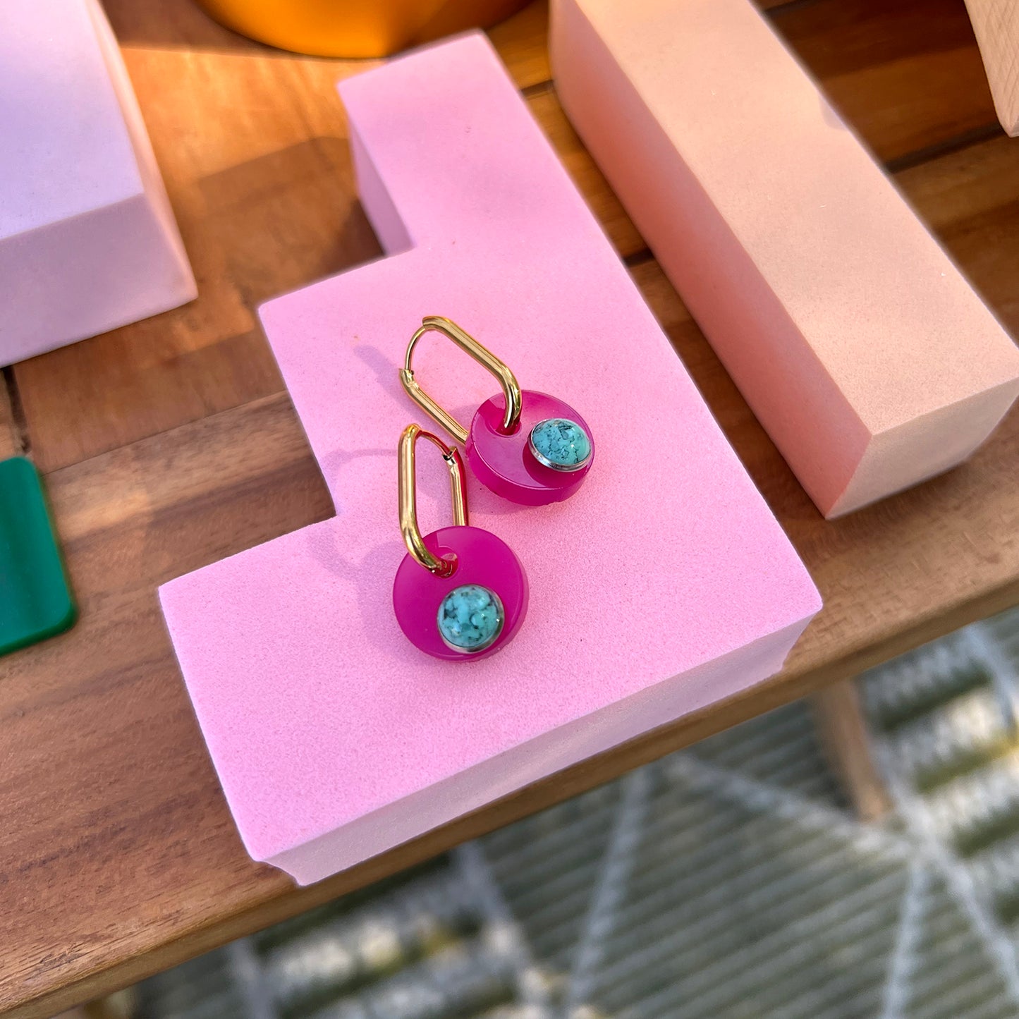 Deco Glam Medallion Oval Hoops