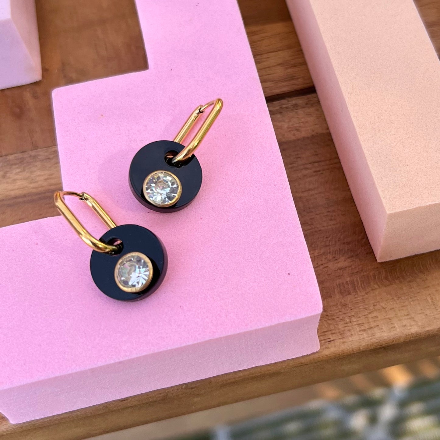 Deco Glam Medallion Oval Hoops