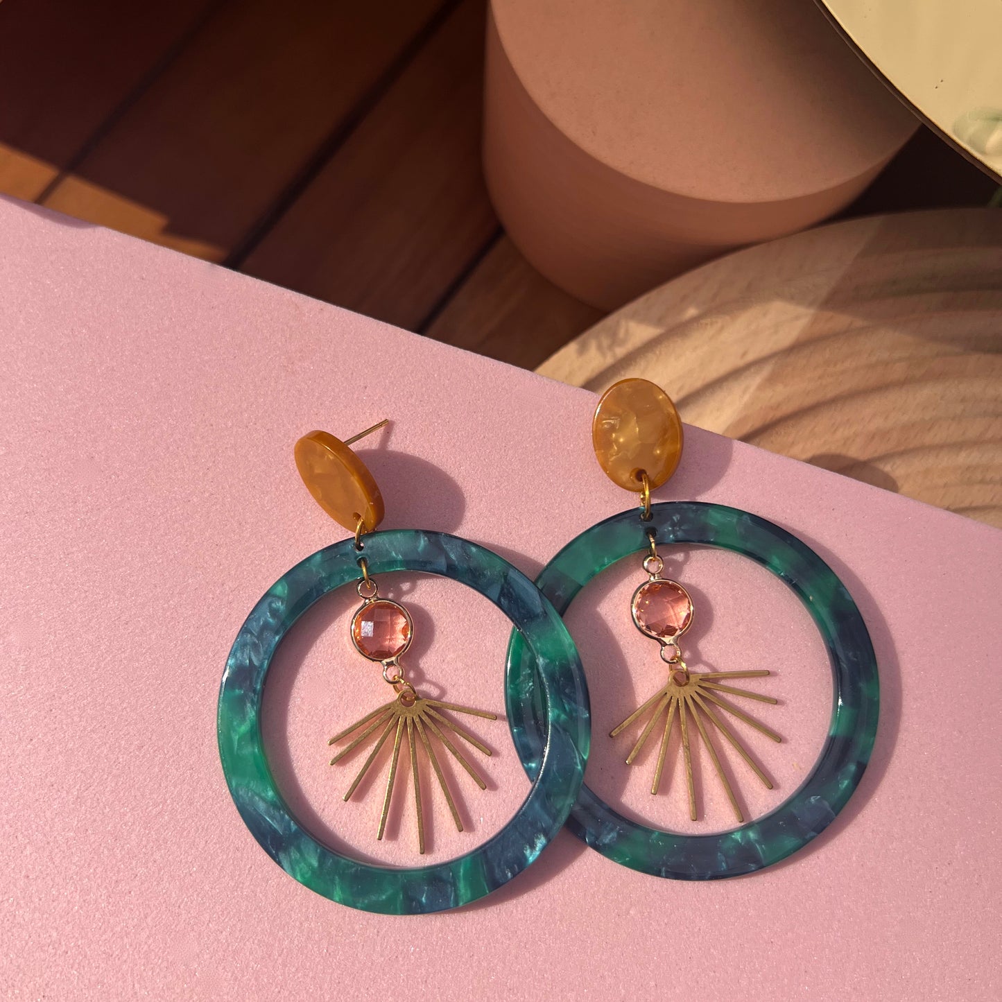 Glam Emerald Hoops